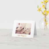 Chat de mère et cartes vierges de note de bébé (Fleur jaune)