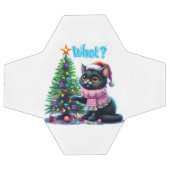Chat de Noël amusant Avec Sticker Arbre (Plat)