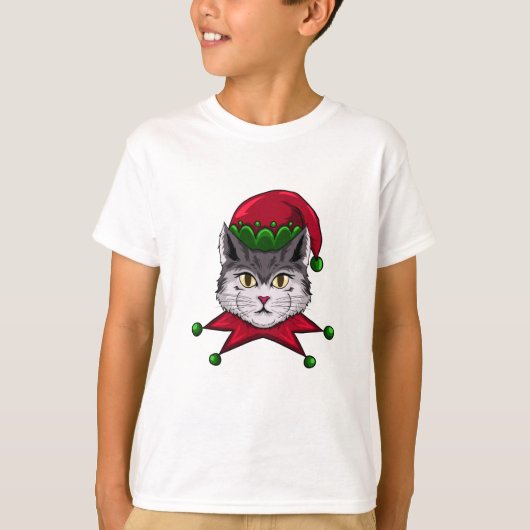Chat de Noël amusant T-shirt (Devant)