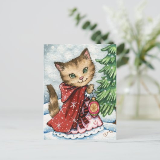 Chat de Noël - Carte postale Chat de Noël (Debout devant)