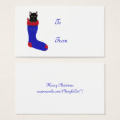 Chat de Noël, étiquettes cadeaux, carte de visite (Devant & derrière)
