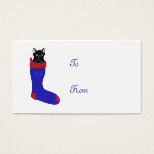 Chat de Noël, étiquettes cadeaux, carte de visite