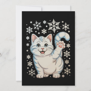 Chat de Noël Flocons de Neige Chaton Neige Vacance