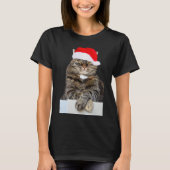 Chat de Noël Humbug Photo T-shirt féminin de base (Devant)