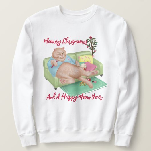 Chat de Noël - Meowry Sweatshirt de Noël (Design devant)