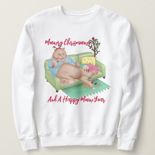 Chat de Noël - Meowry Sweatshirt de Noël (Design devant)