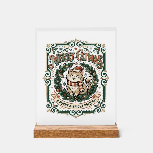 Chat de Noël Merry Catmas Chemise d'art vectoriel (Recto)