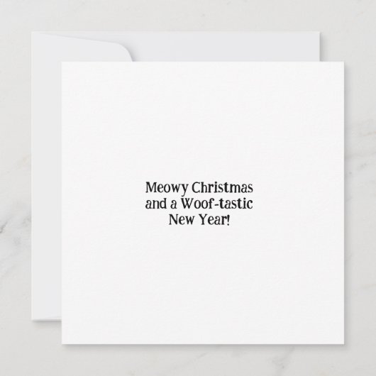 Chat de Noël mignon et carte de Noël de chien drôl (Dos)