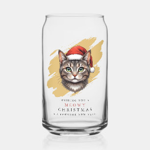 Chat de Noël mignon moderne avec chapeau de Père N