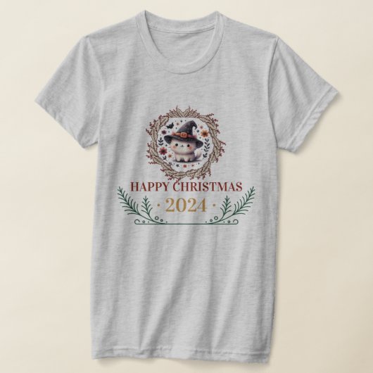 Chat de Noël mignon T-Shirt 2024 - Festive Holiday (Poser)
