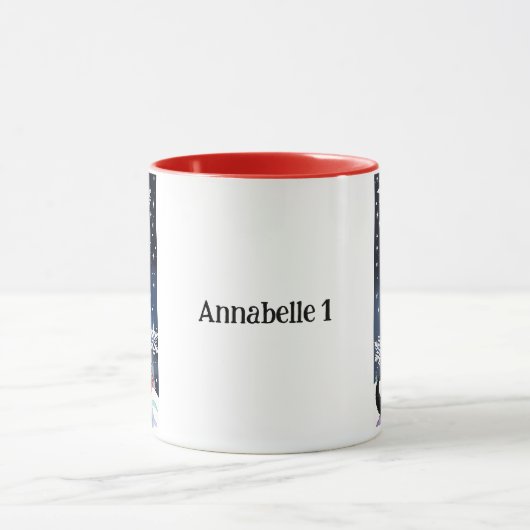 Chat de Noël noir en tenue Holly Mug (Centre)