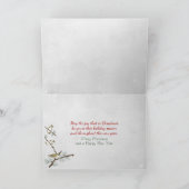 Chat de Noël par cheminée Carte de vacances (Intérieur)