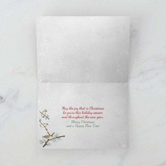 Chat de Noël par cheminée Carte de vacances (Intérieur)