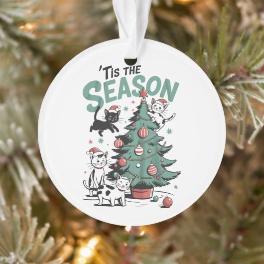 Chat de Noël Rétro C'est La Saison Meowy Catmas (Arbre)