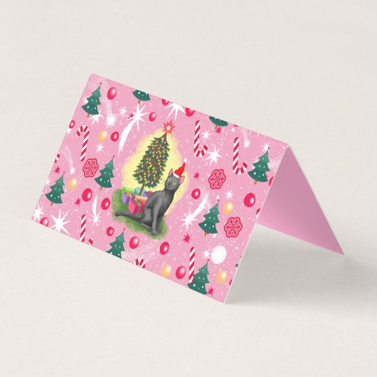 Chat de Noël rose (Back)