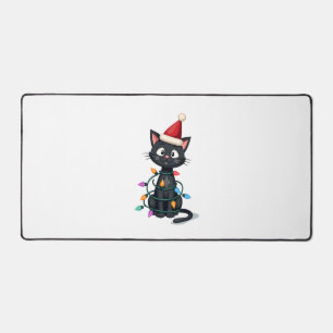 Chat de Noël Smoking chat noir de Noël lumières mi