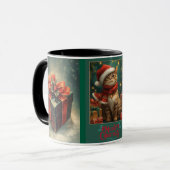 Chat de Noël Tasse Rouge et Vert (Devant gauche)