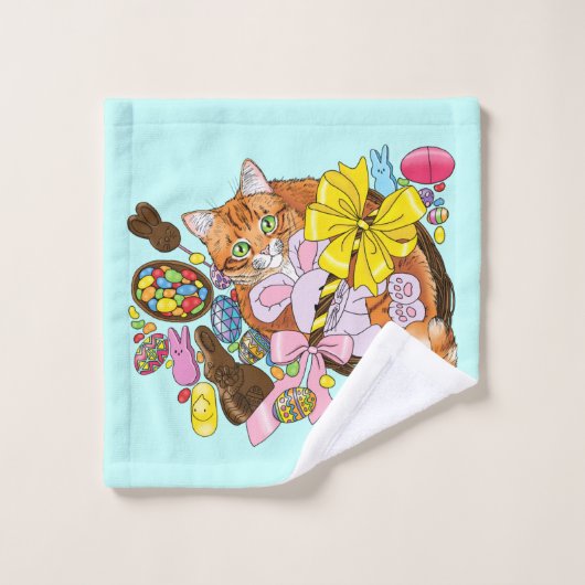 Chat de Pâques Orange (Gant de toilette)