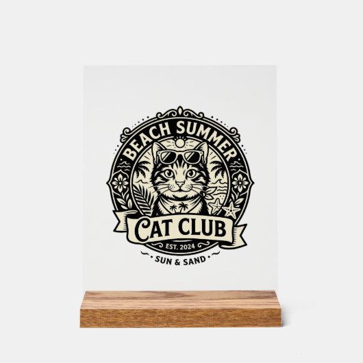 Chat de plage d'été Graphique de chat drôle - Été (Recto)