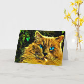 Chat de poupée, carte (Fleur jaune)