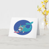 Chat de requin - carte de voeux (Fleur jaune)
