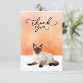 Chat de Siamese avec Merci mot aquarelle (Debout devant)