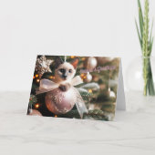 Chat de Siamese dans une carte d'arbre de Noël (Devant)