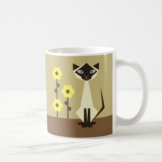Chat de Siamese et Sunflowers Café Mug (Droite)