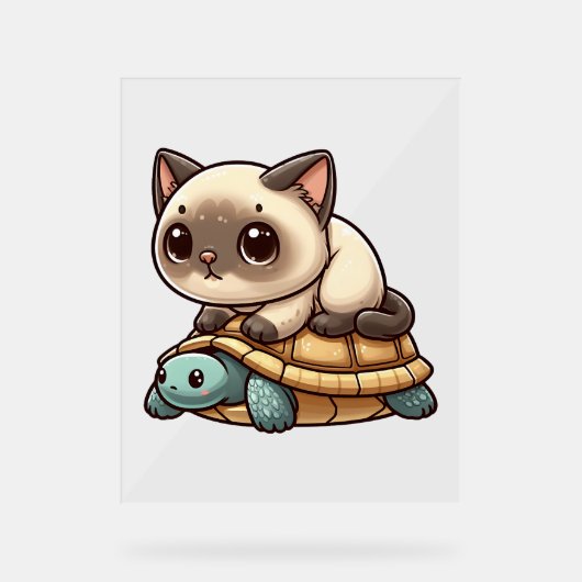 Chat de Siamese promenade tortue (Recto)