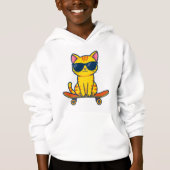 Chat de skateboard cool portant des lunettes de so (Devant)