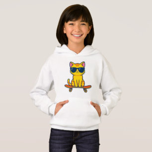 Chat de skateboard cool portant des lunettes de so