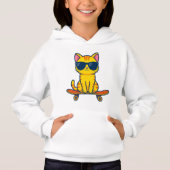 Chat de skateboard cool portant des lunettes de so (Devant)