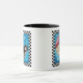 Chat de smoking endormi sur la tasse d'art de chat (Centre)