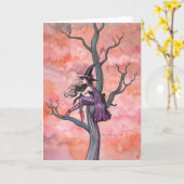 Chat de sorcière de carte de Halloween par (Fleur jaune)