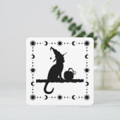 Chat de sorcière Halloween Fête Invitation (Debout devant)