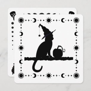Chat de sorcière Halloween Fête Invitation