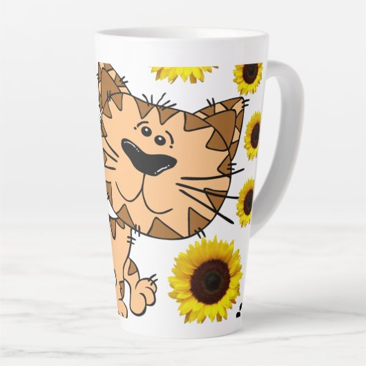 Chat de tournesol Kitten Latte Mug (Angle droit)