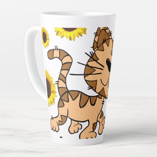 Chat de tournesol Kitten Latte Mug (Angle gauche)