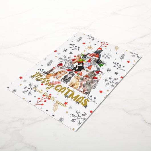 Chat de vacances et Kitten Arbre de Noël rouge (Rotation)