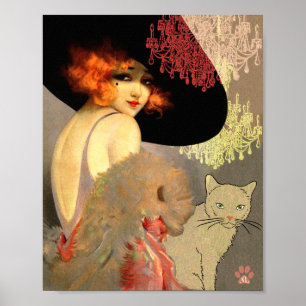 Chat de Veronica et affiche ou copie de lustre