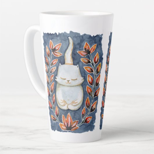 Chat de Yoga Grosse Mug Latte (Angle gauche)