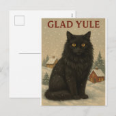 chat de Yule carte de Yule (Devant / Derrière)