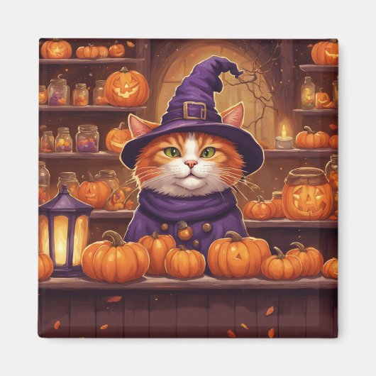 chat d'Halloween #10 magnet (Devant)
