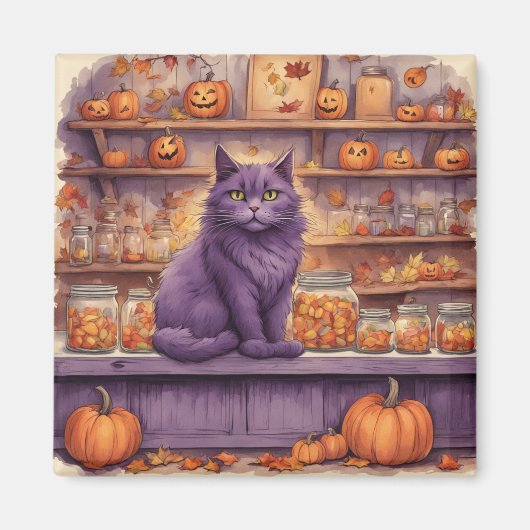 chat d'Halloween #5 magnet (Devant)