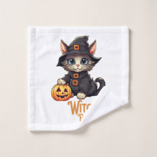 Chat d'Halloween aux pattes de sorcière