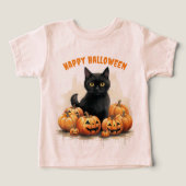 Chat d'Halloween avec Citrouilles (Design Recto)