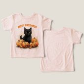 Chat d'Halloween avec Citrouilles (Design Recto & Verso)
