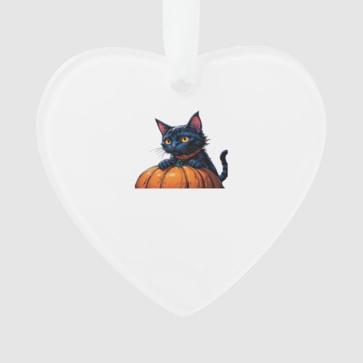 Chat d'Halloween dans un patch de citrouille encha (devant)