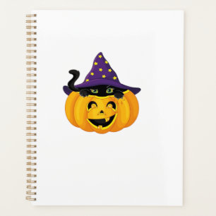 Chat d'Halloween dans une citrouille � Autocollant