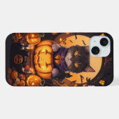 Chat d'Halloween et citrouille (Verso Horizontal)